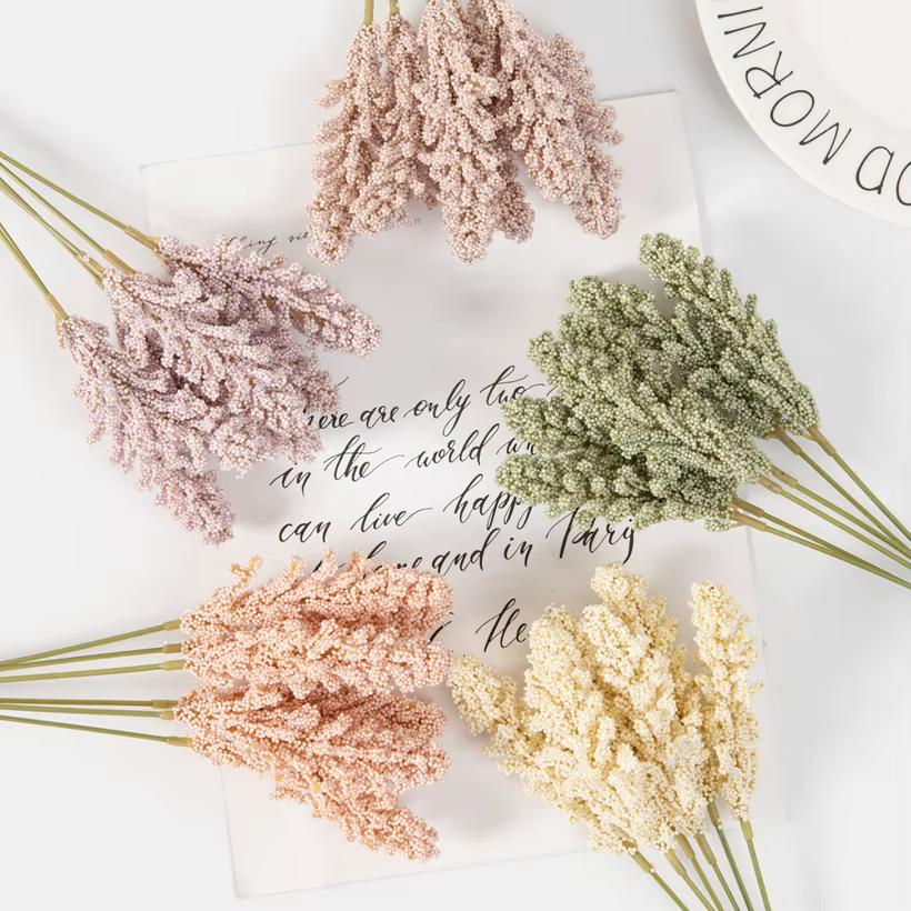 6 pièces/lot PE lavande pas cher fleur artificielle mur en gros plante décoration Bouquet matériel manuel Vases pour Table de maison