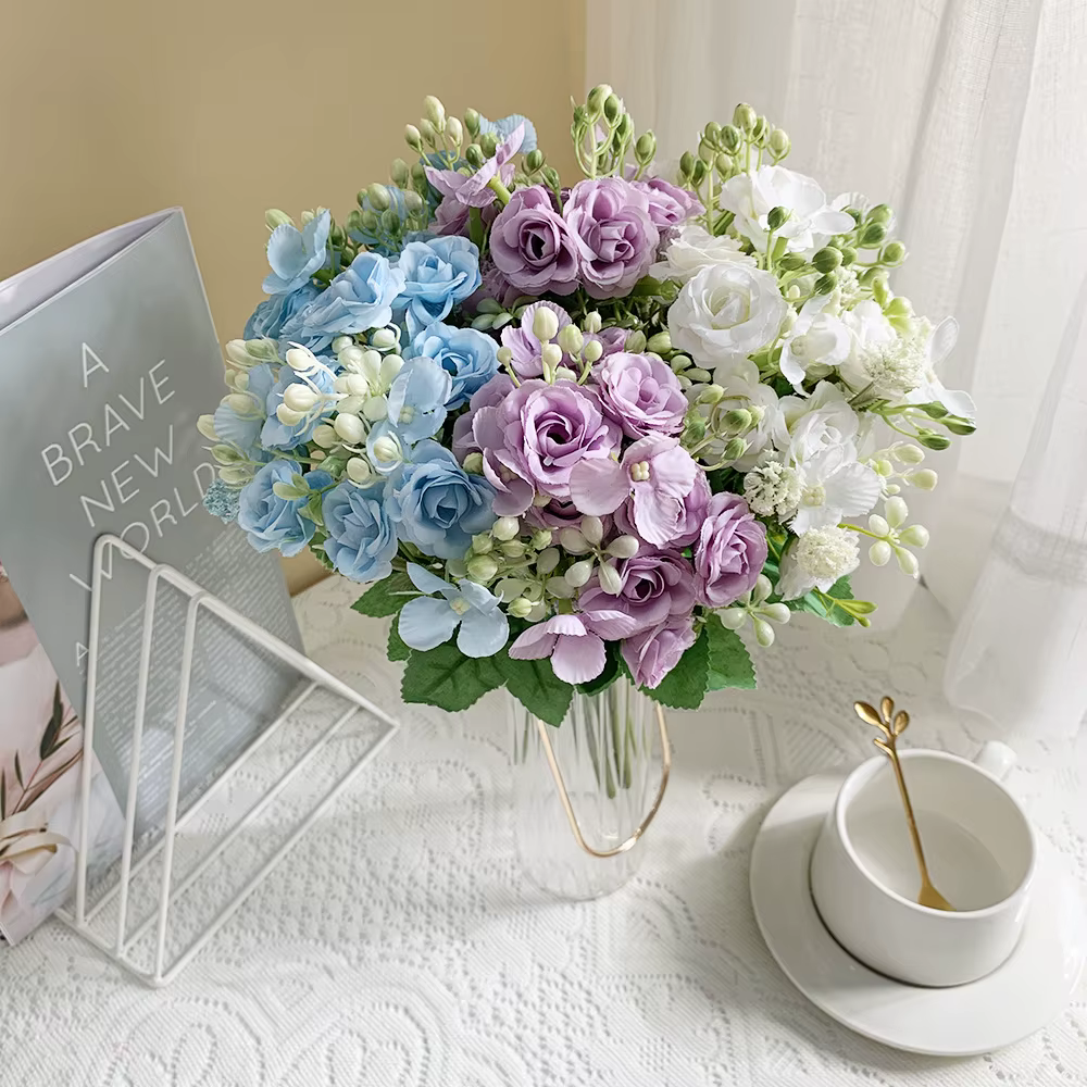 Belles hortensias artificielles pour décoration de jardin