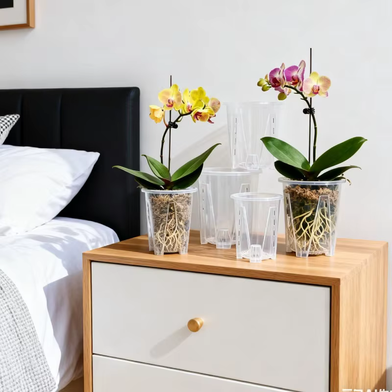 Pot de fleur transparent en plastique PP