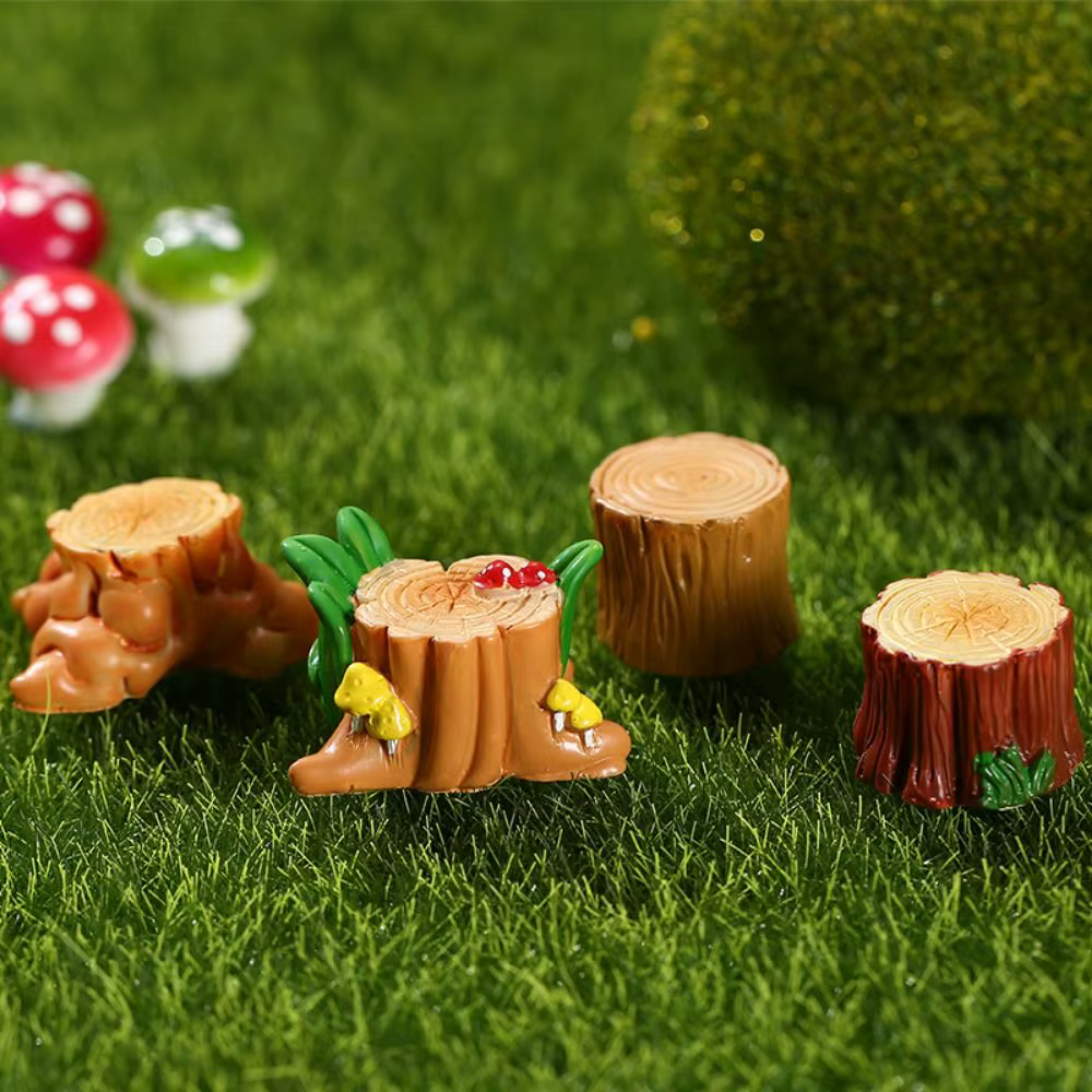Mini Figurine Miniature de Souche d'Arbre Mignonne