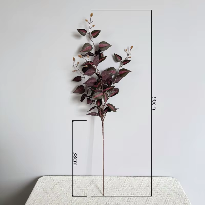 6 pièces de feuilles artificielles en soie
