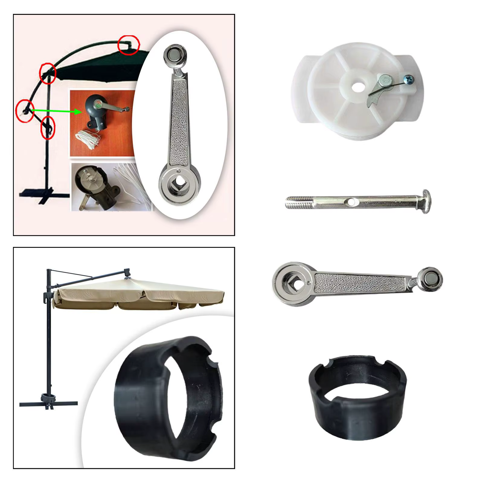 Accessoires pour parasol de patio, parasol latéral suspendu, accessoires pour parasol d'extérieur pour cour, table de patio, balcon extérieur, pique-nique