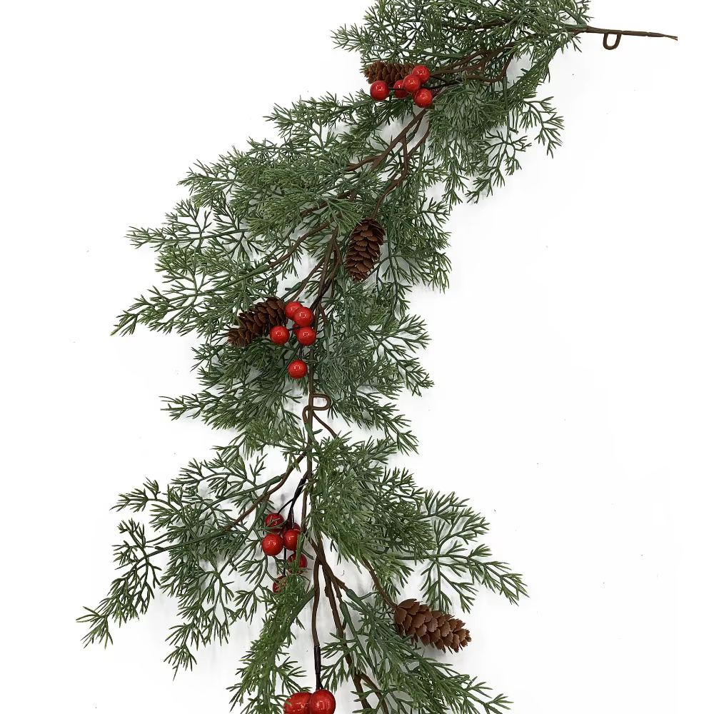 Couronne de pin de cyprès artificiel vert