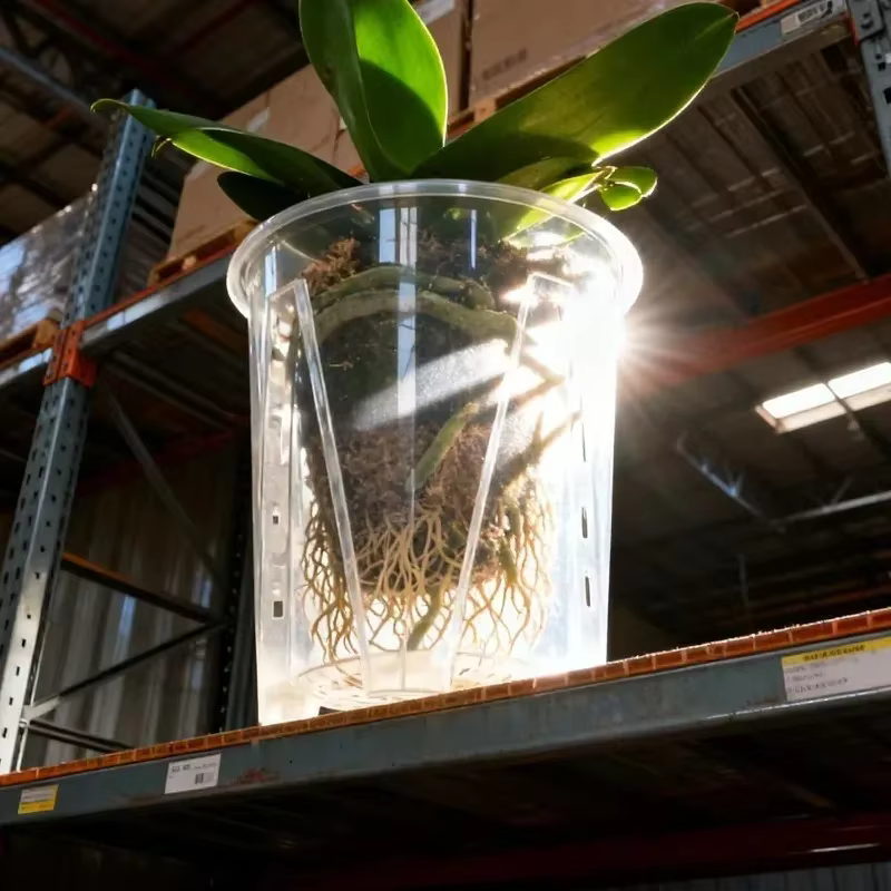 Pot de fleurs en plastique PP transparent respirant avec trous d'aération pour orchidées