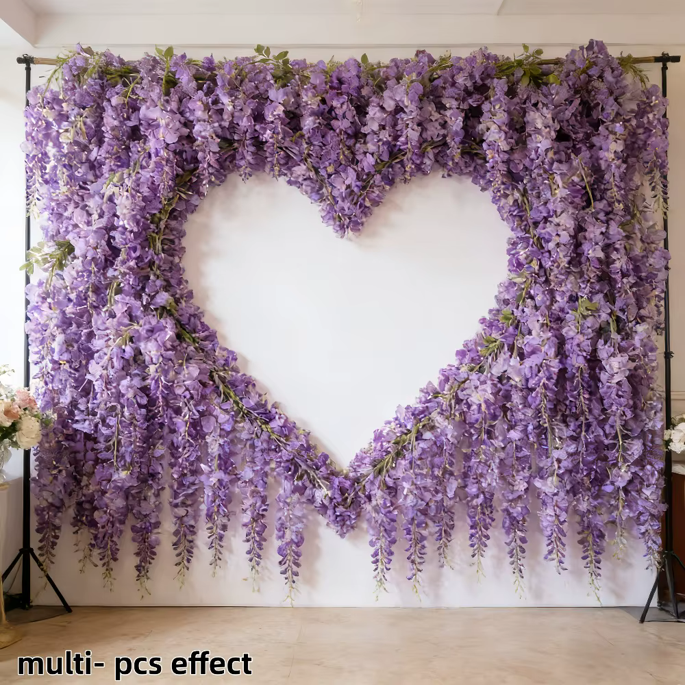 30 pièces de fleurs artificielles de glycine violette élégantes et romantiques pour les arrangements floraux de jardin