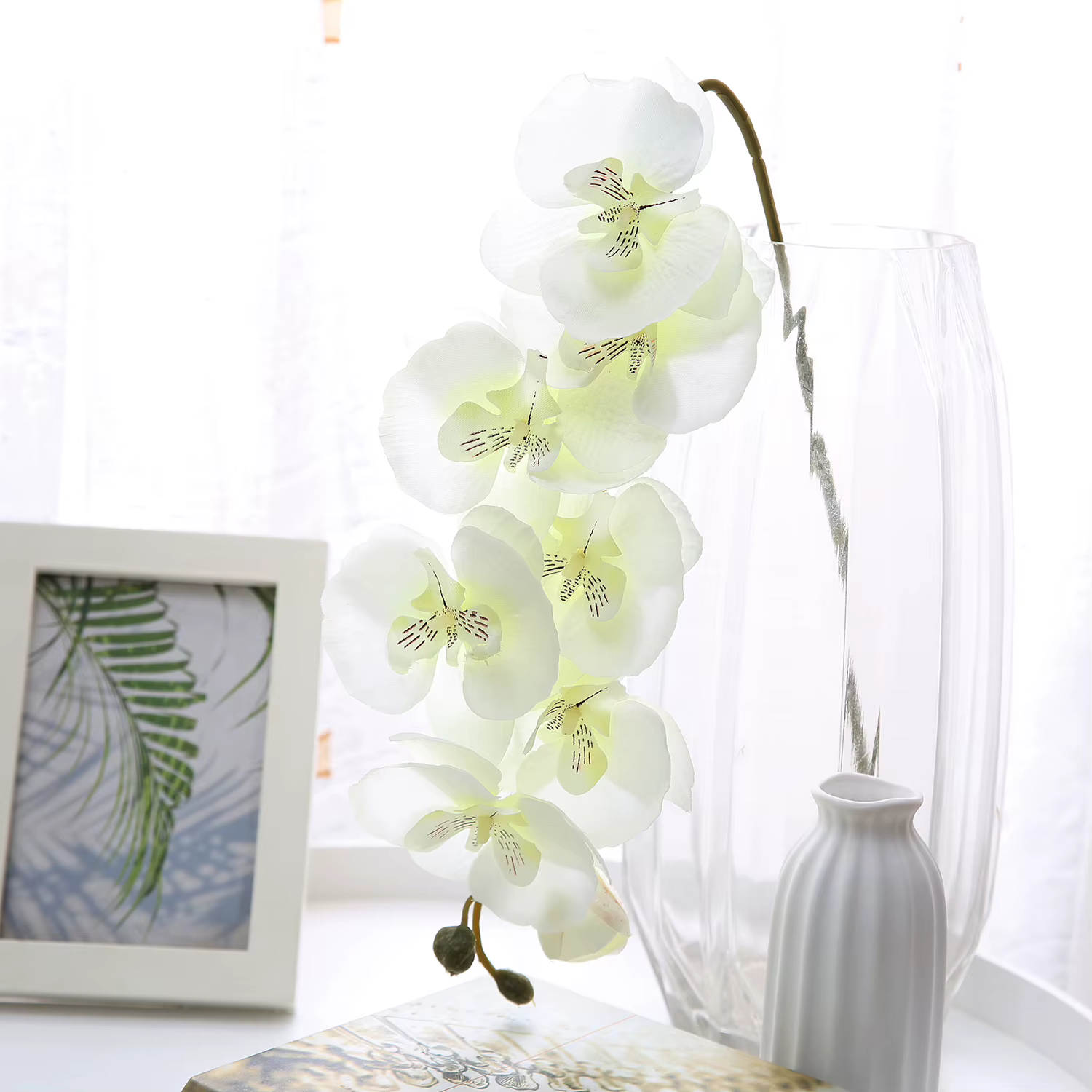 Bouquet de Fleurs Artificielles Orchidées Papillon