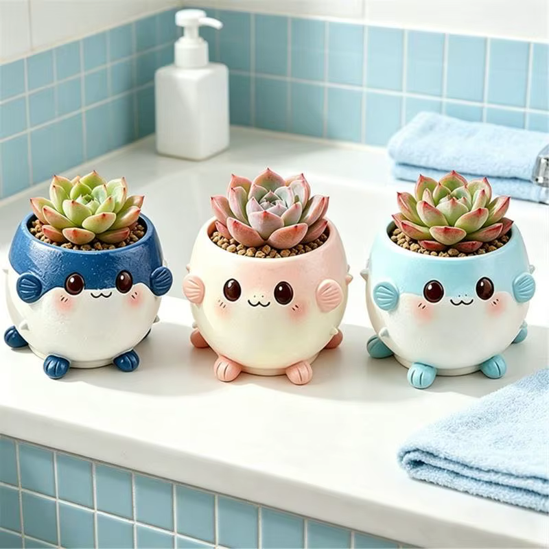 Pot fleurs en résine en forme d'animal compagnie