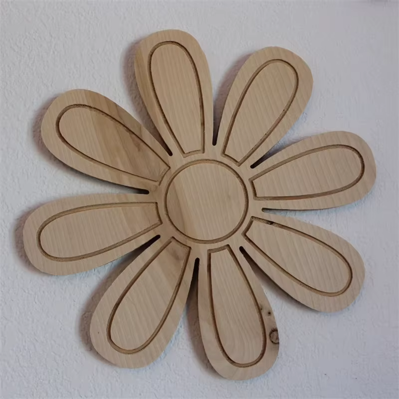 Marguerite en bois fleurs murales décor de pépinière Boho