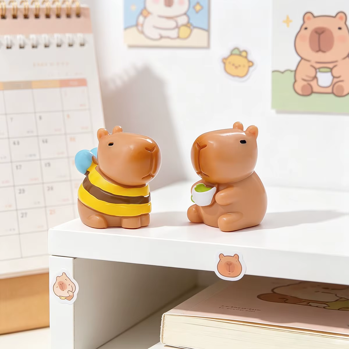 Lot de 5 figurines mignonnes en résine Capybara