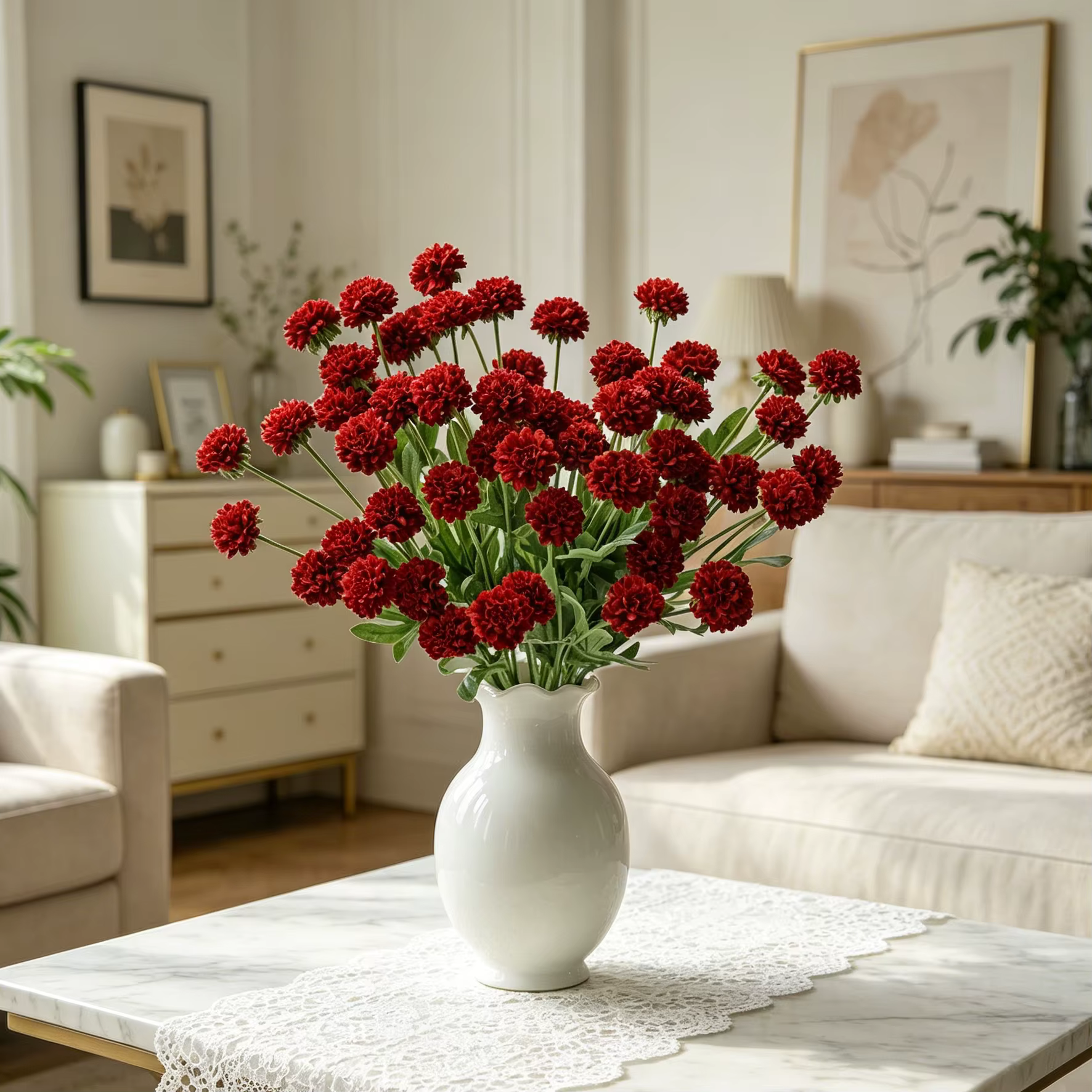 Fleurs Artificielles en Soie Chrysanthèmes pour Jardin