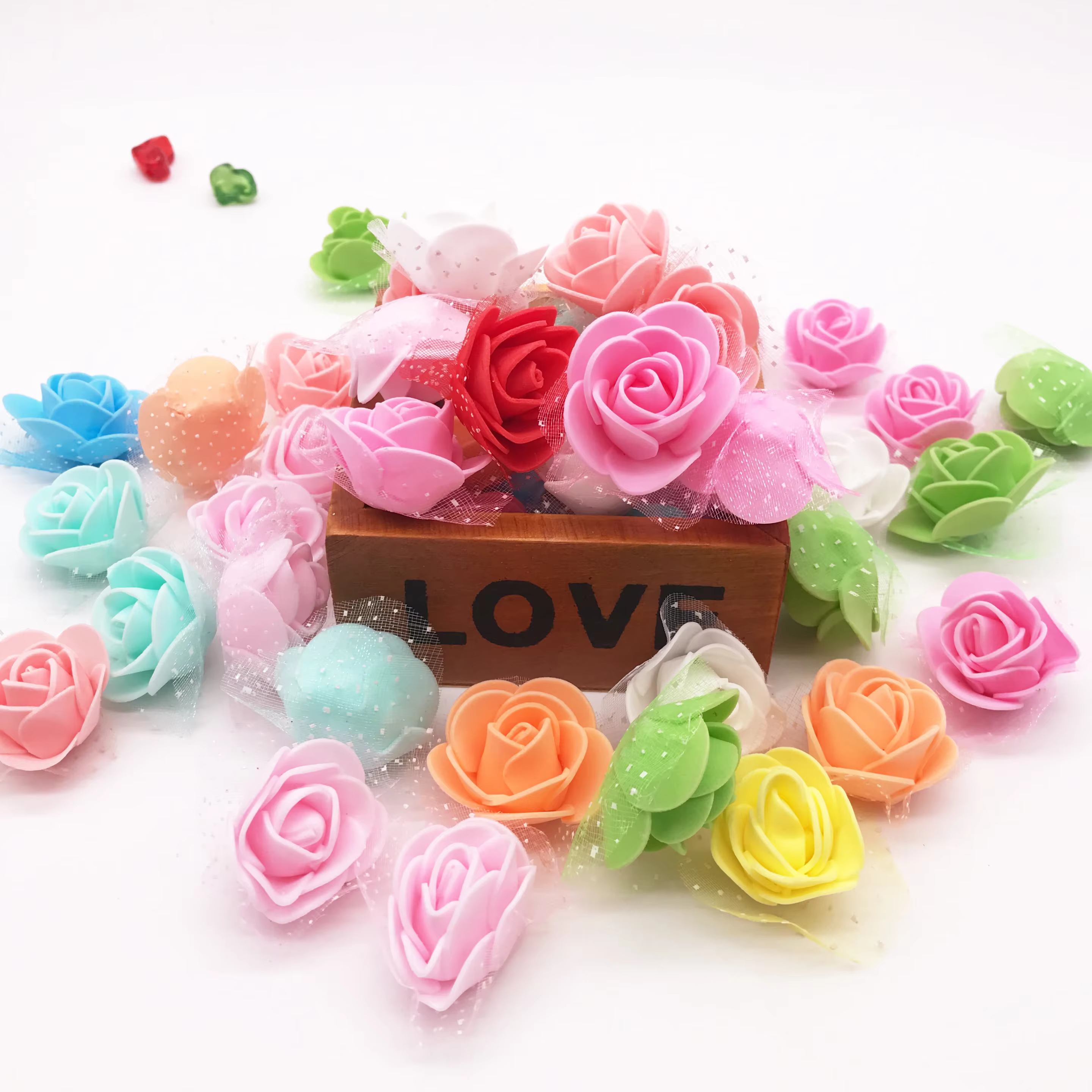 Roses en mousse de polyéthylène