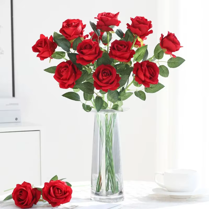 Bouquet de roses artificielles 49cm