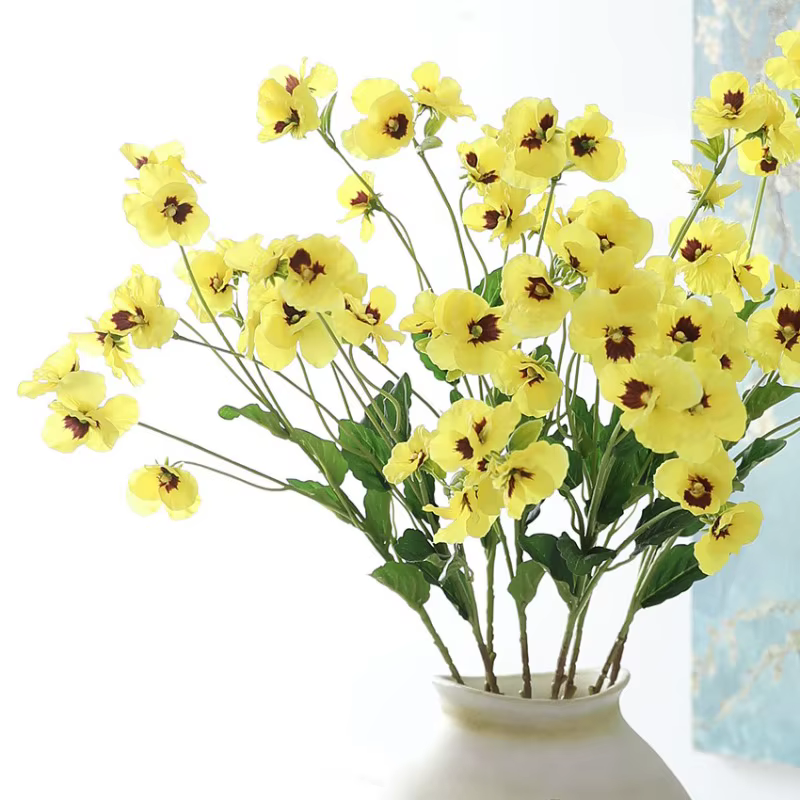 5 pièces de fleurs artificielles en soie blanches