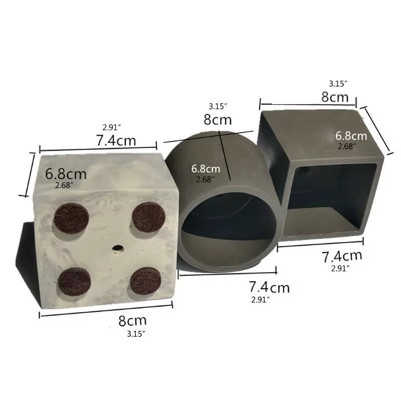 A52E Moule pot fleur en béton sqaure résine ronde plantes succulentes pot silicones moules