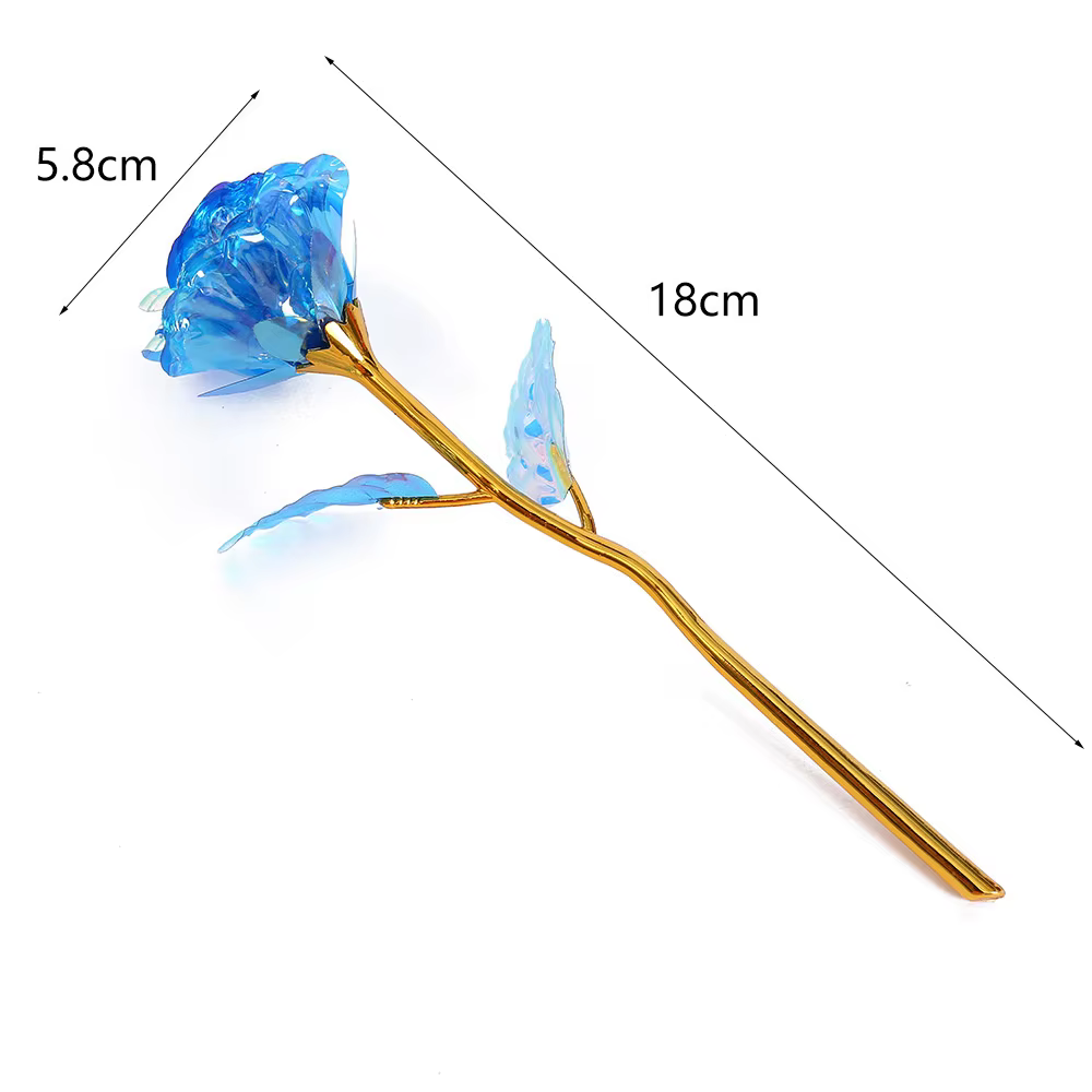 Rose dorée artificielle 18cm 24k