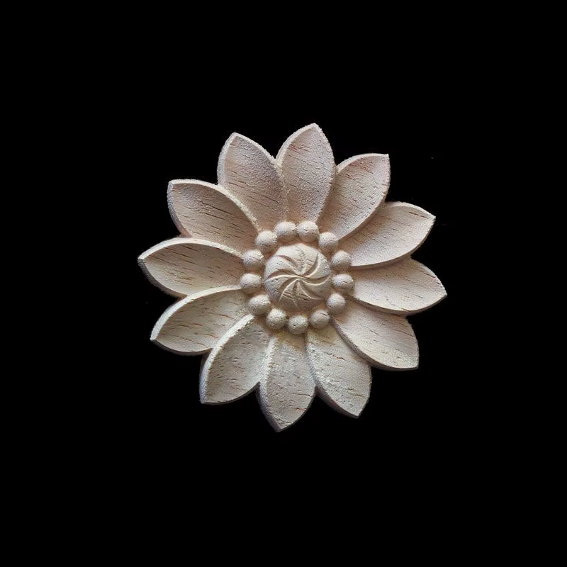 Appliques florales en bois pour meubles
