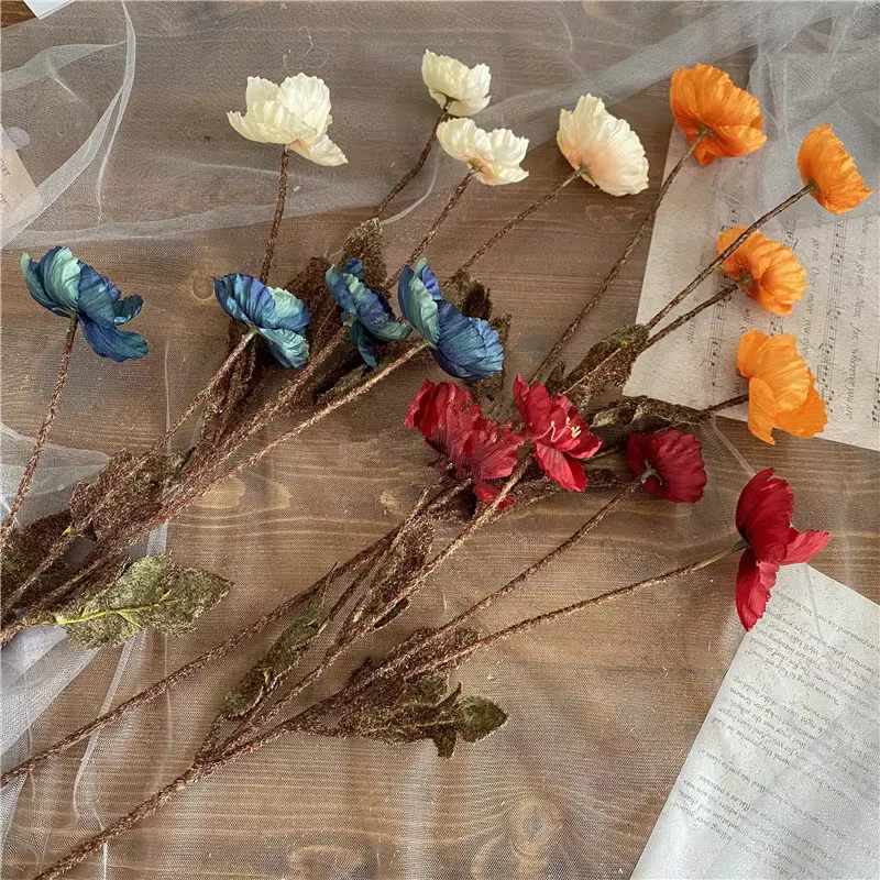 Bouquet de fleurs artificielles de pavot d'automne