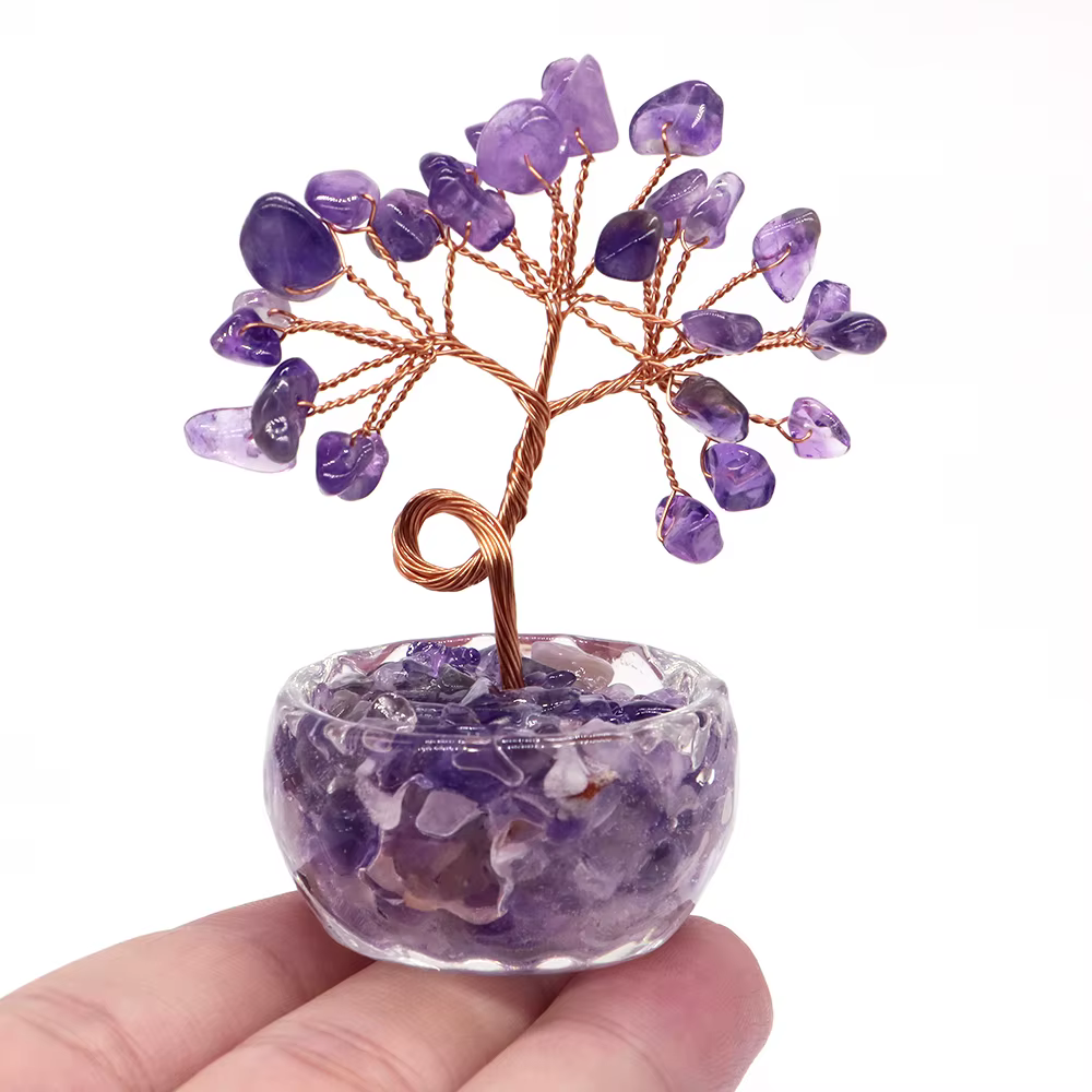 Arbres d'argent en cristal de 75mm