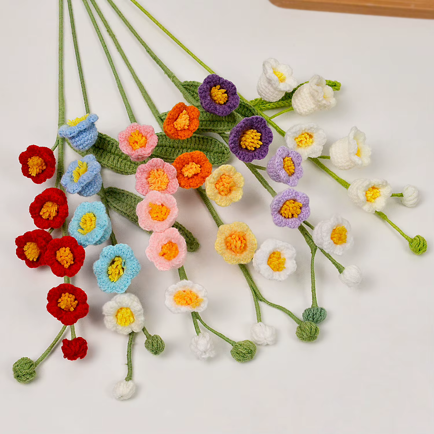 Bouquet de fleurs en tissu au Crochet fait à la main