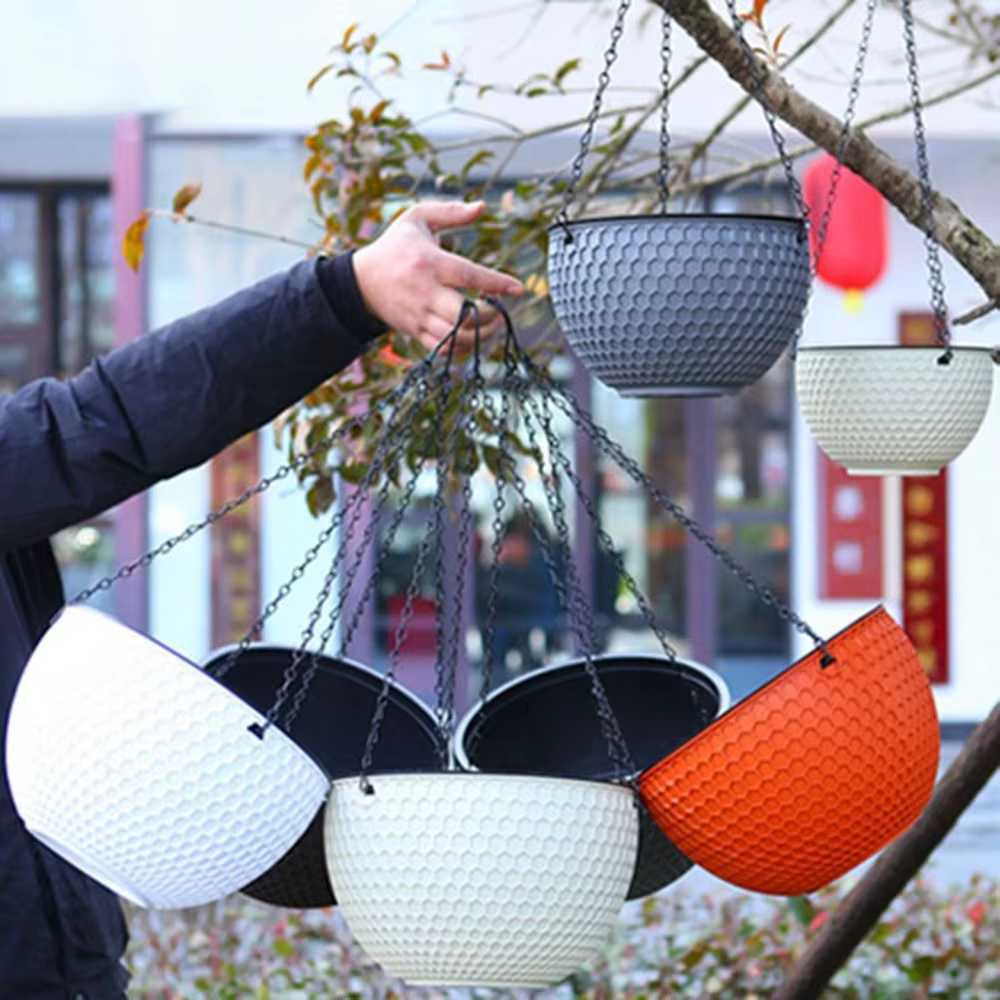 Nouveau pot de fleurs en plastique imitation tressage