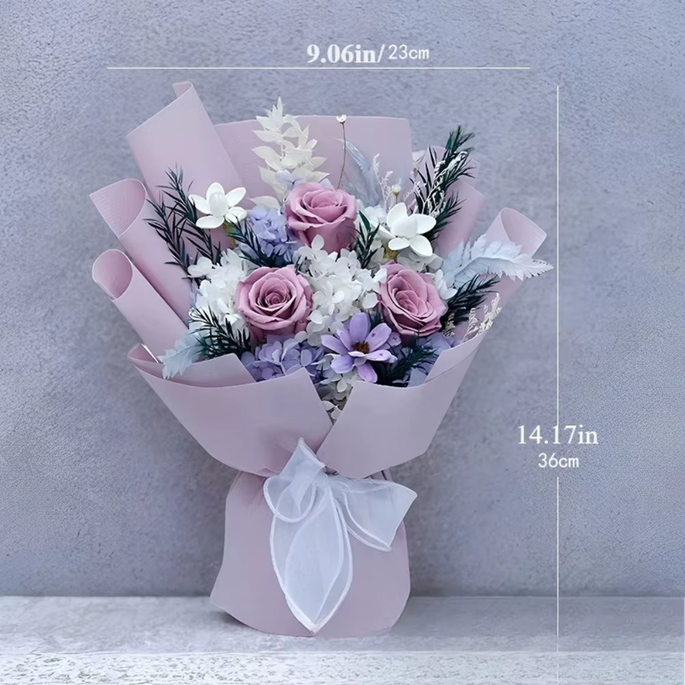 Fleur pour toujours, fleurs pour livraisonRoses Bouquet durable pour 3 ansFleurs d'anniversaireCadeaux pour ses femmes maman grand-mère femme amis