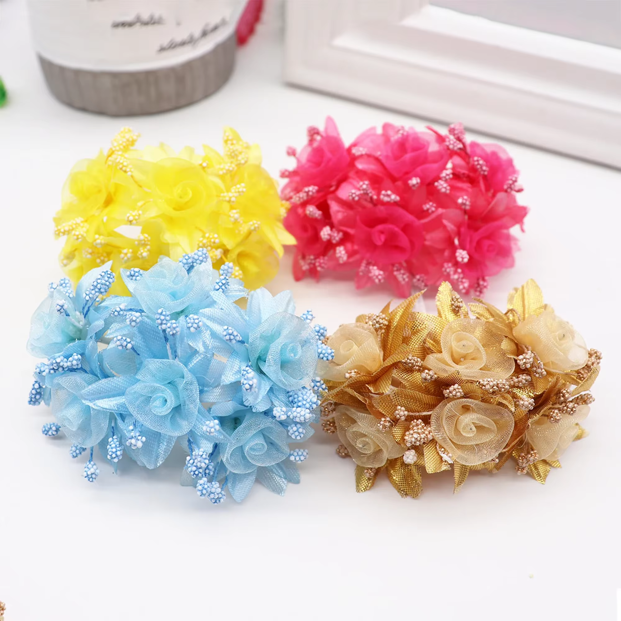 Bouquet de fleurs artificielles en soie