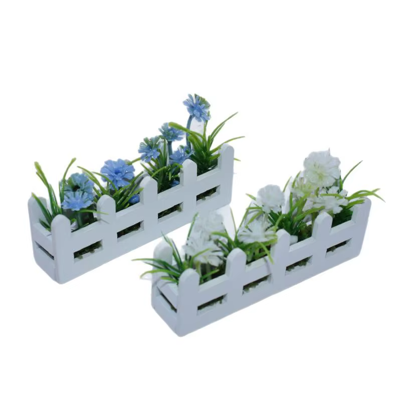 Mini modèle de fleur en pot pour maison de poupée