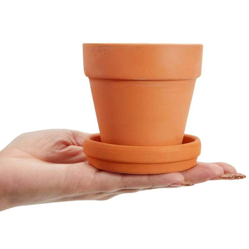 Pot en argile avec mini jardinières succulentes