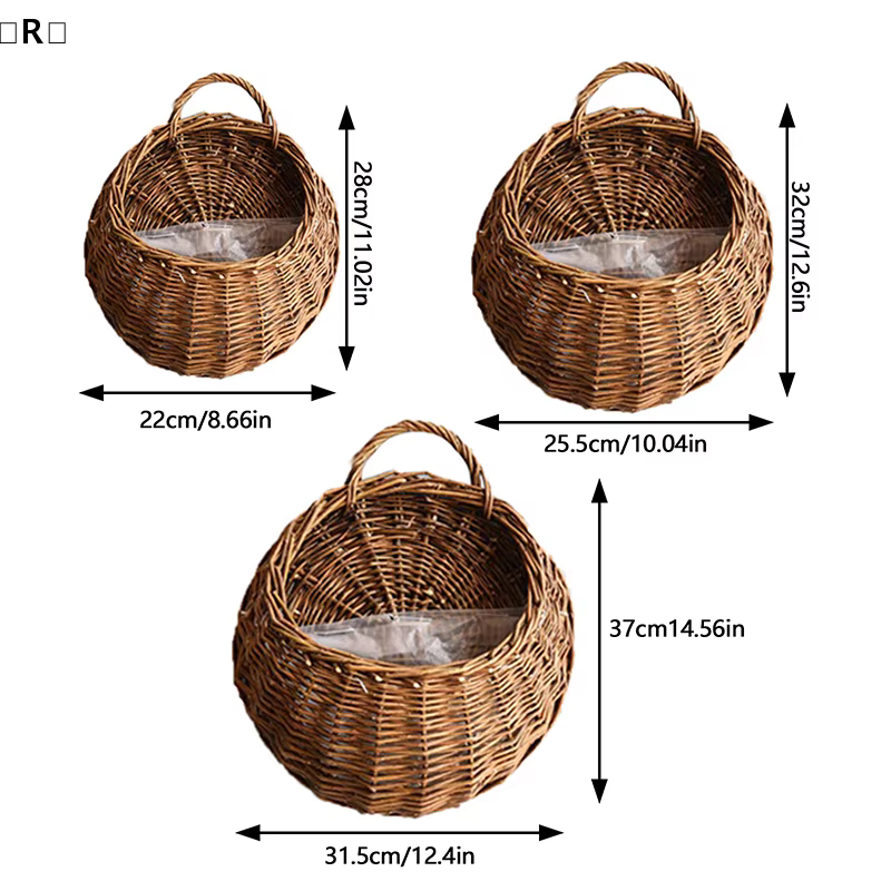 Panier à fleurs en rotin tressé à la main