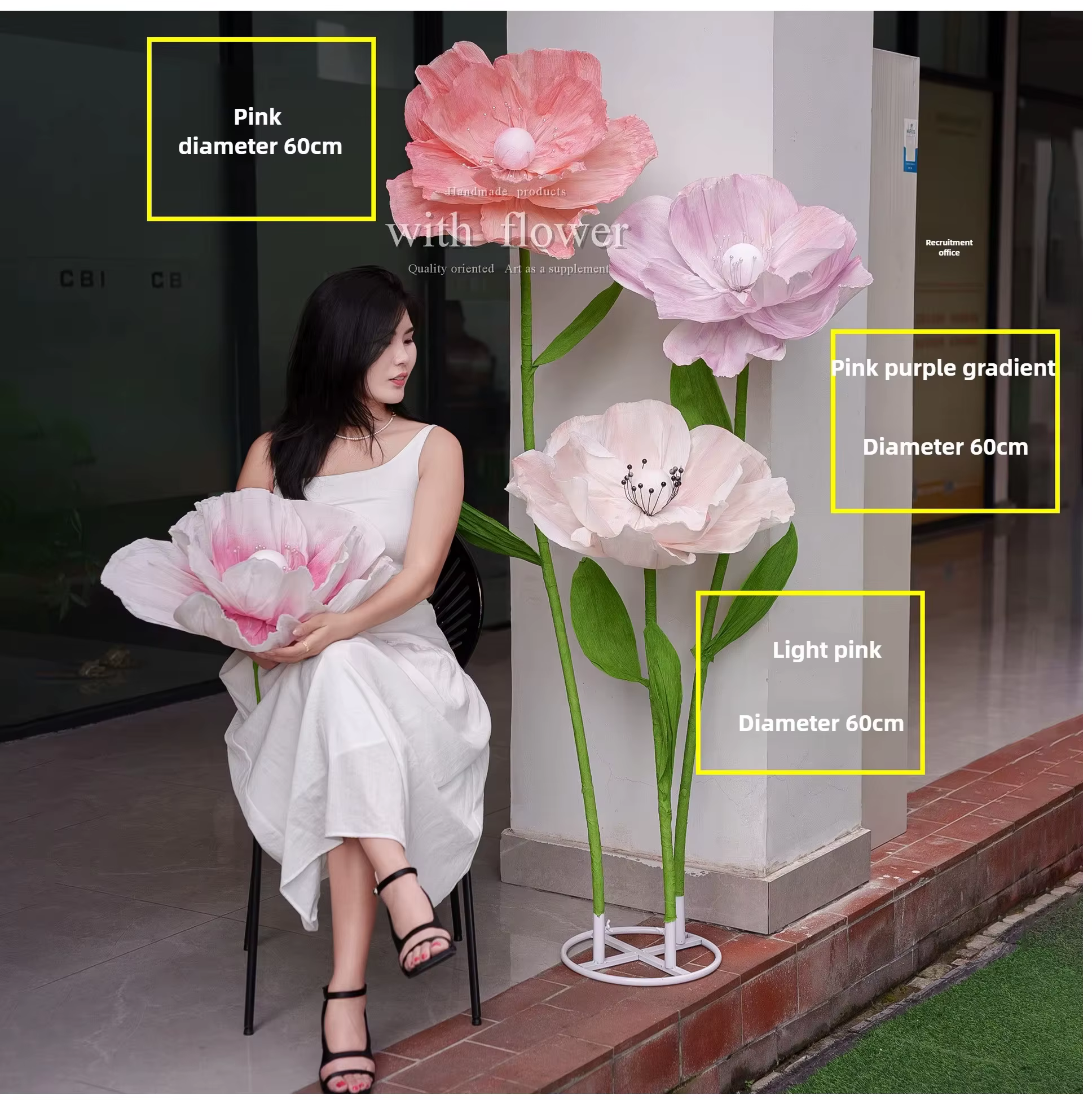Tête de fleur artificielle en papier
