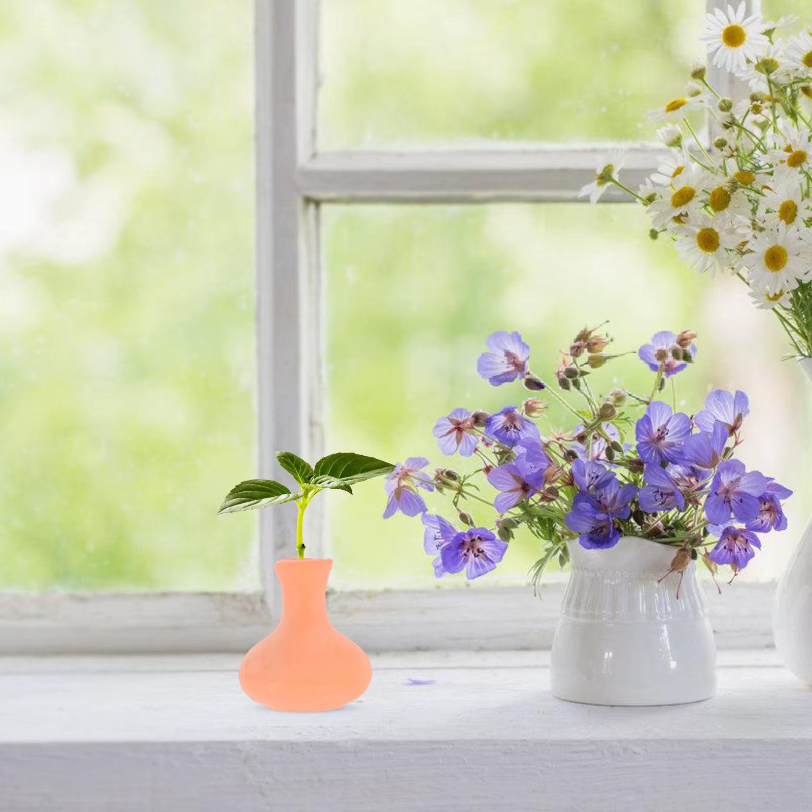 Mini Pot en terre cuite rouge pour plantes succulentes