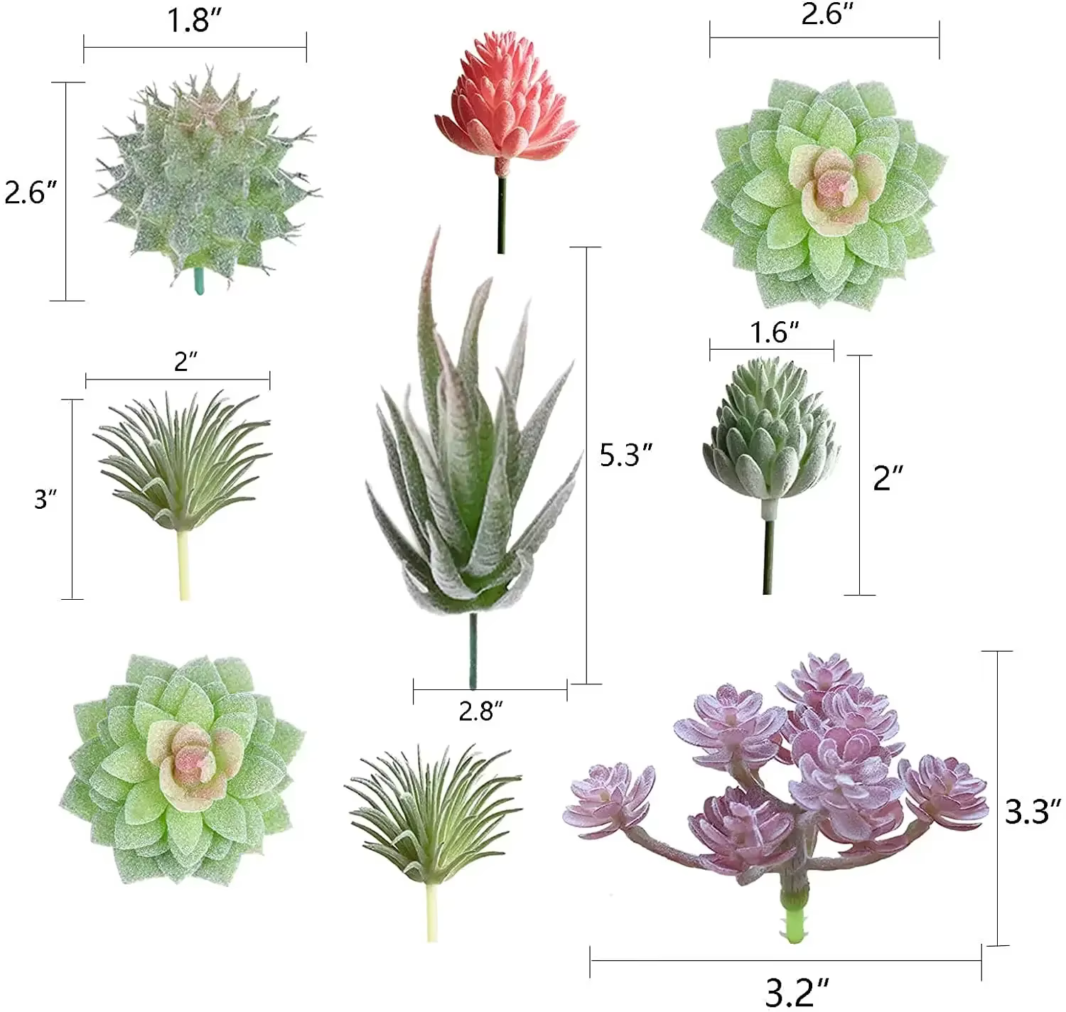 Petites plantes succulentes artificielles