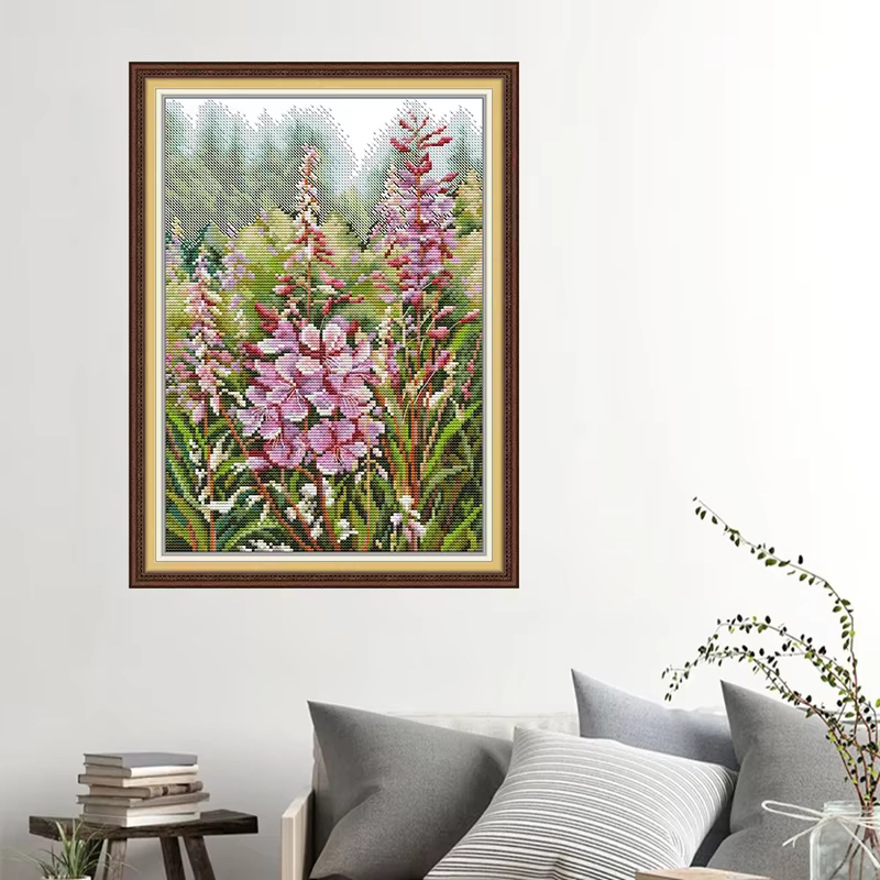 Joy sunday-Kit de Broderie de Fleurs Sauvages, Couture en Croix, Loisirs Créatifs, Bricolage, Art Mural, Cadeaux de Décoration, 16ct 14ct 11ct
