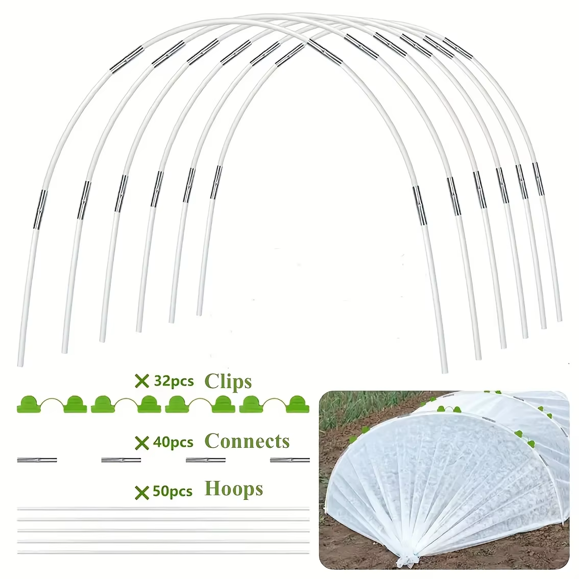 Arceaux de serre pour projets DIY ou tunnels végétaux larges