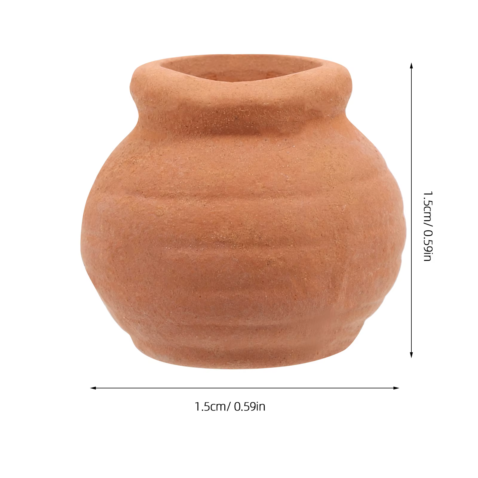8 petits pots en argile