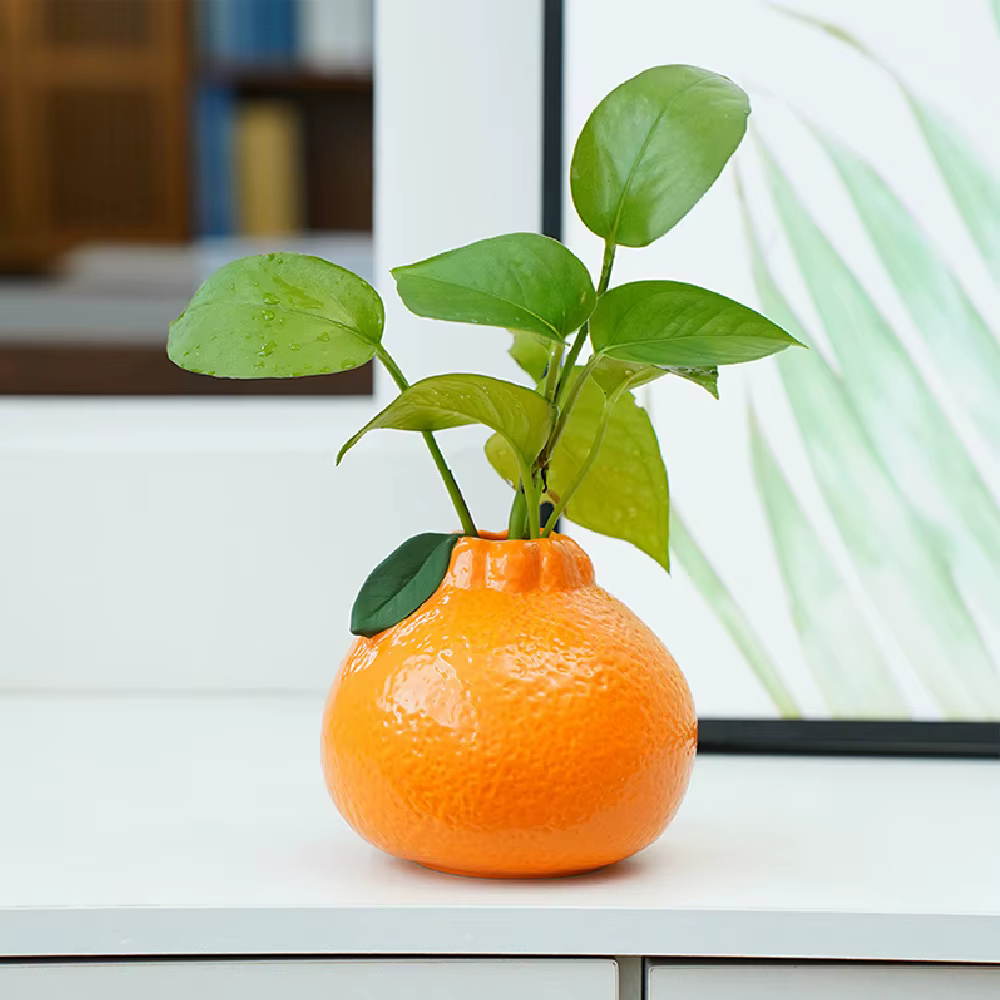 1pc Vase, Vase Orange pour la décoration intérieure