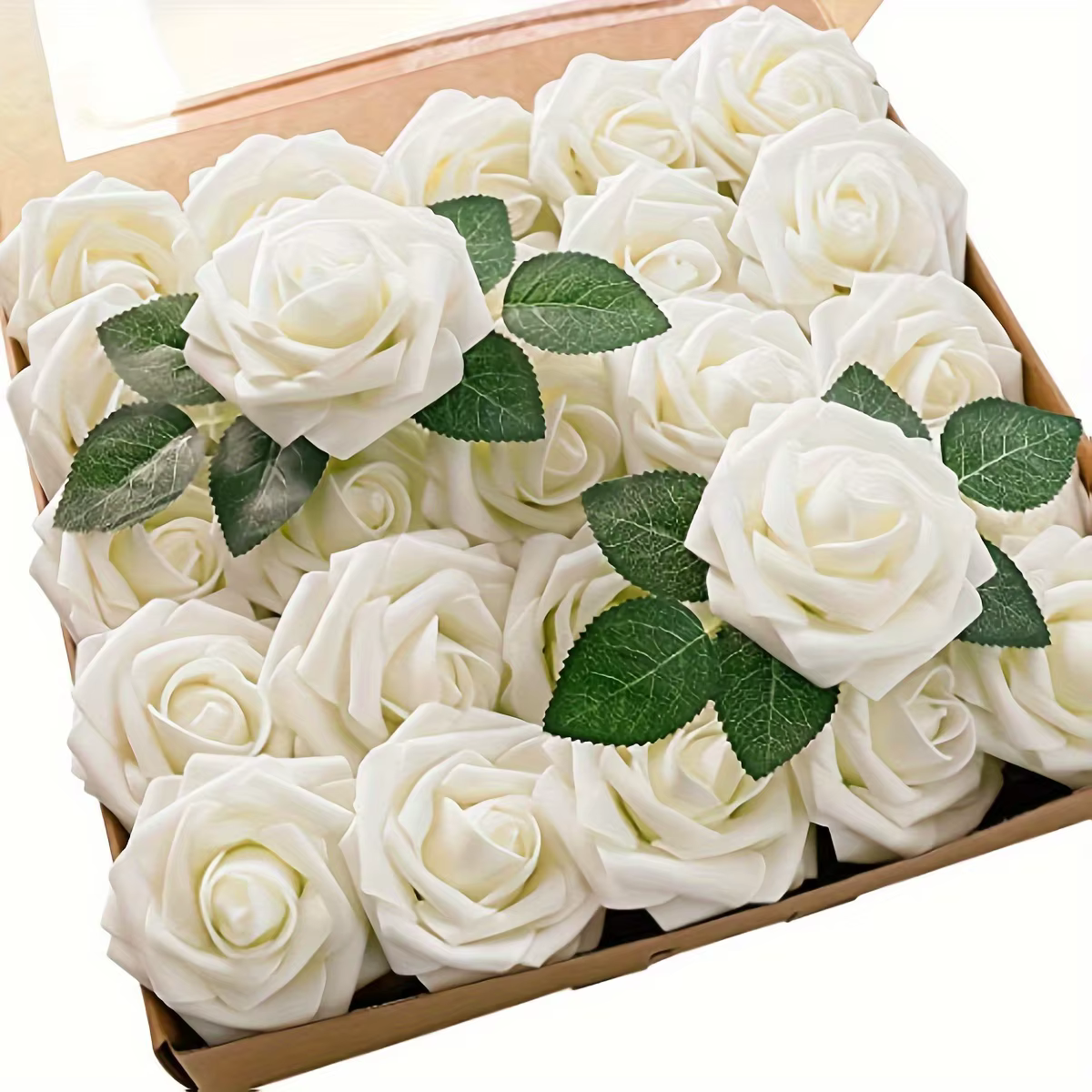 Fleurs artificielles, fausses fleurs Roses avec tige
