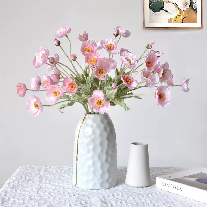 1 pièces fleur artificielle soie maïs coquelicot 53cm vraie touche fausse plante pour décoration de mariage fleurs