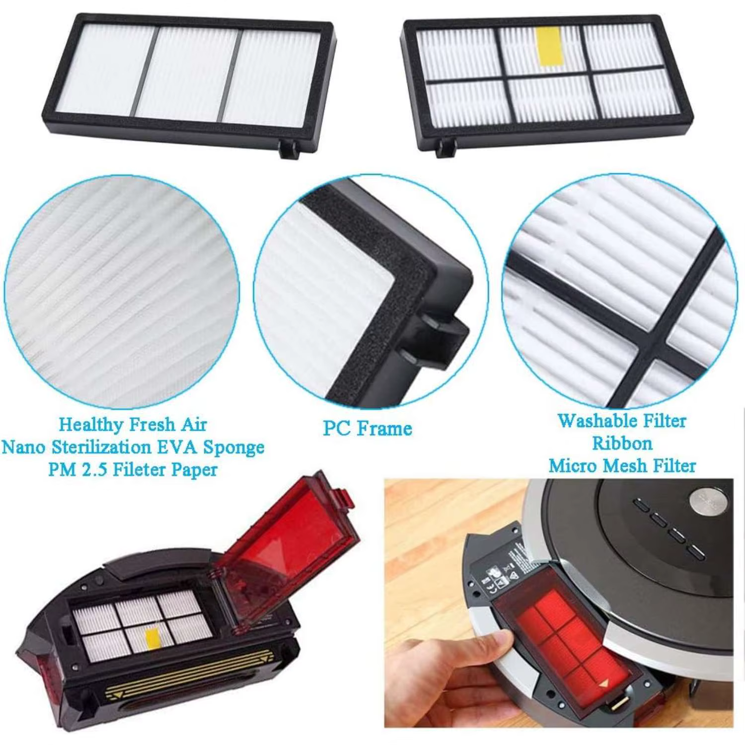Pièces détachées et accessoires pour iRobot Roomba séries 800/900 (800, 850, 860, 865, 866, 870, 880, 886, 890, 900, 950, 960, 965, 966, 967, 970, 980, 996)