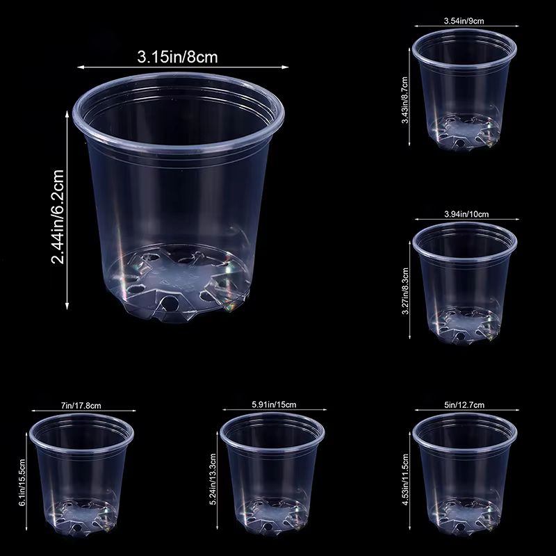 【TG】 5 pots de pépinière transparents de 3 à 6 pouces
