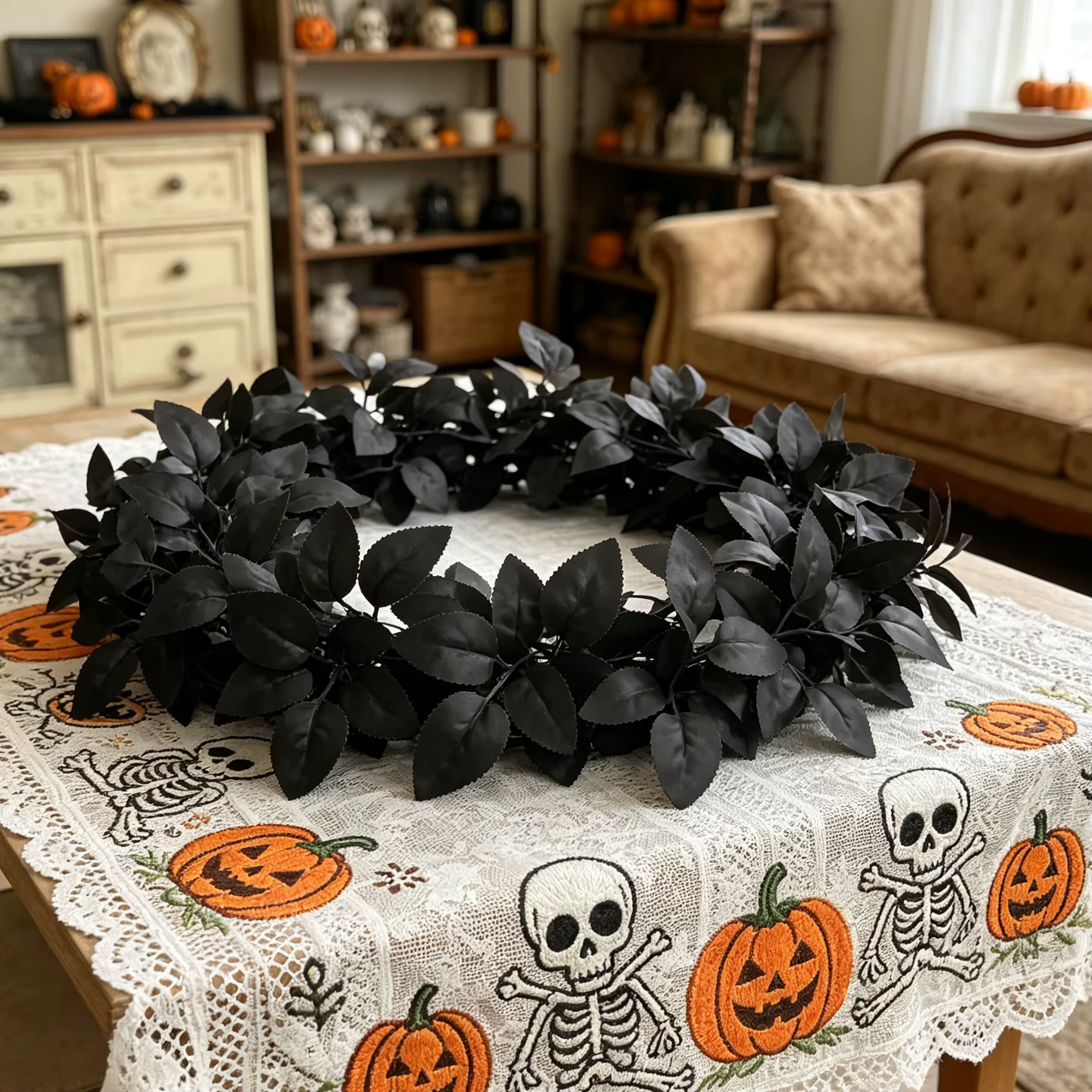 Plantes artificielles Feuilles Vigne Rotin Halloween Jour De Noël Des Morts Mariage Maison Decora Jardin En Plein Air Cour Arche BRICOLAGE Cadeaux