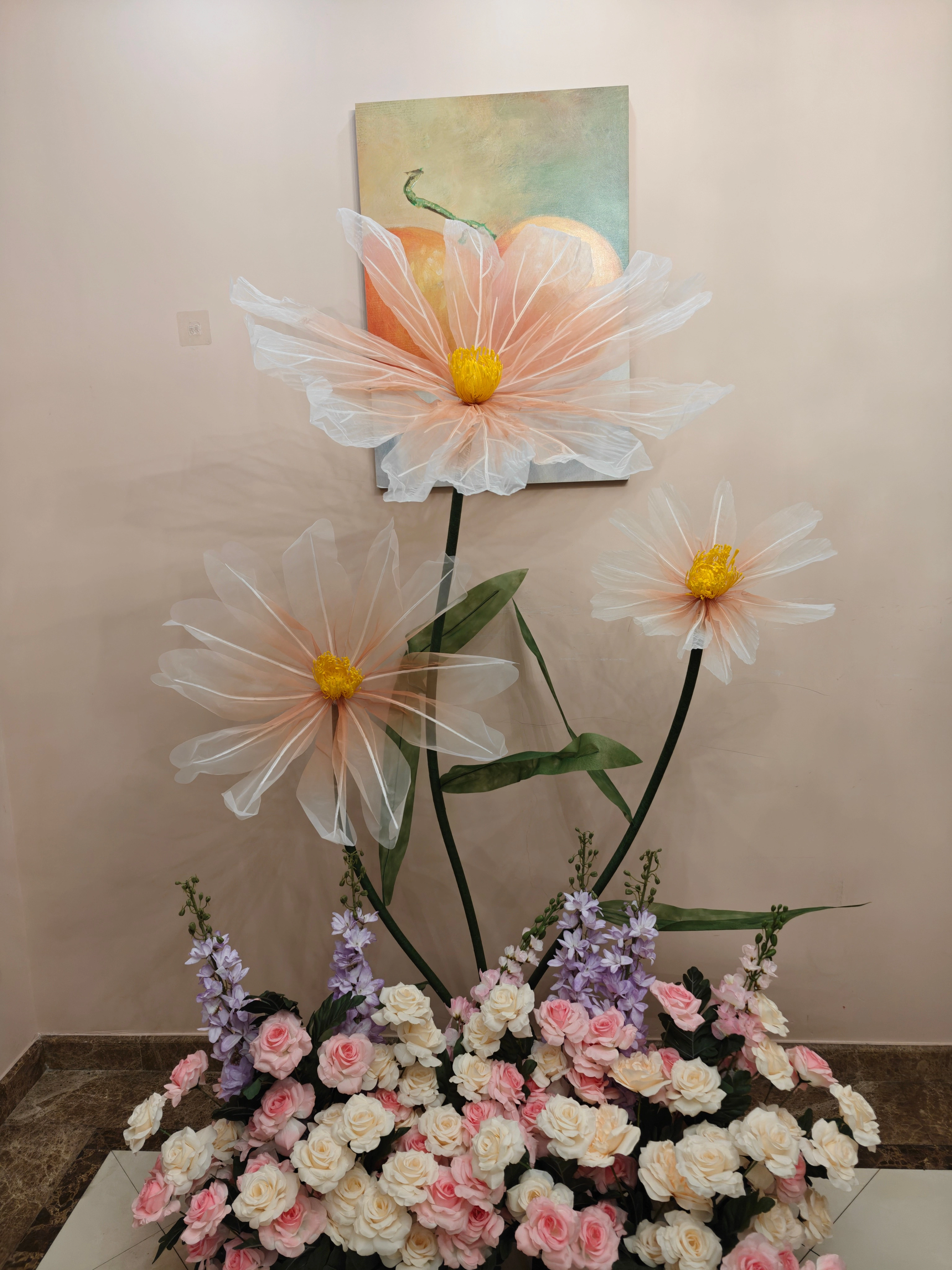 Fleur artificielle en soie pour décor de scène de mariage