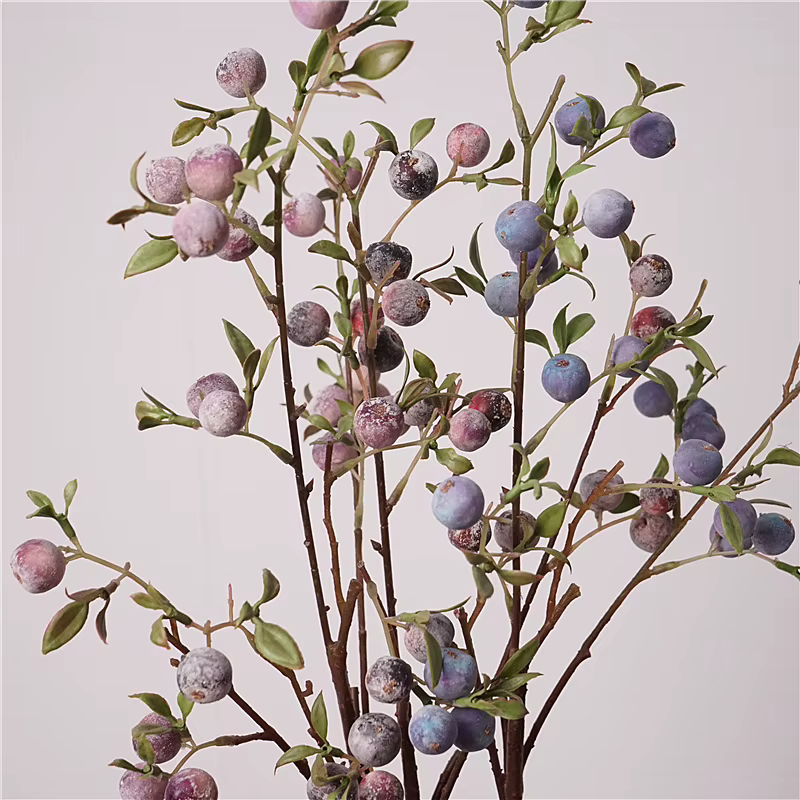 3 pièces de décorations de jardin en forme de branches de fruits givrés