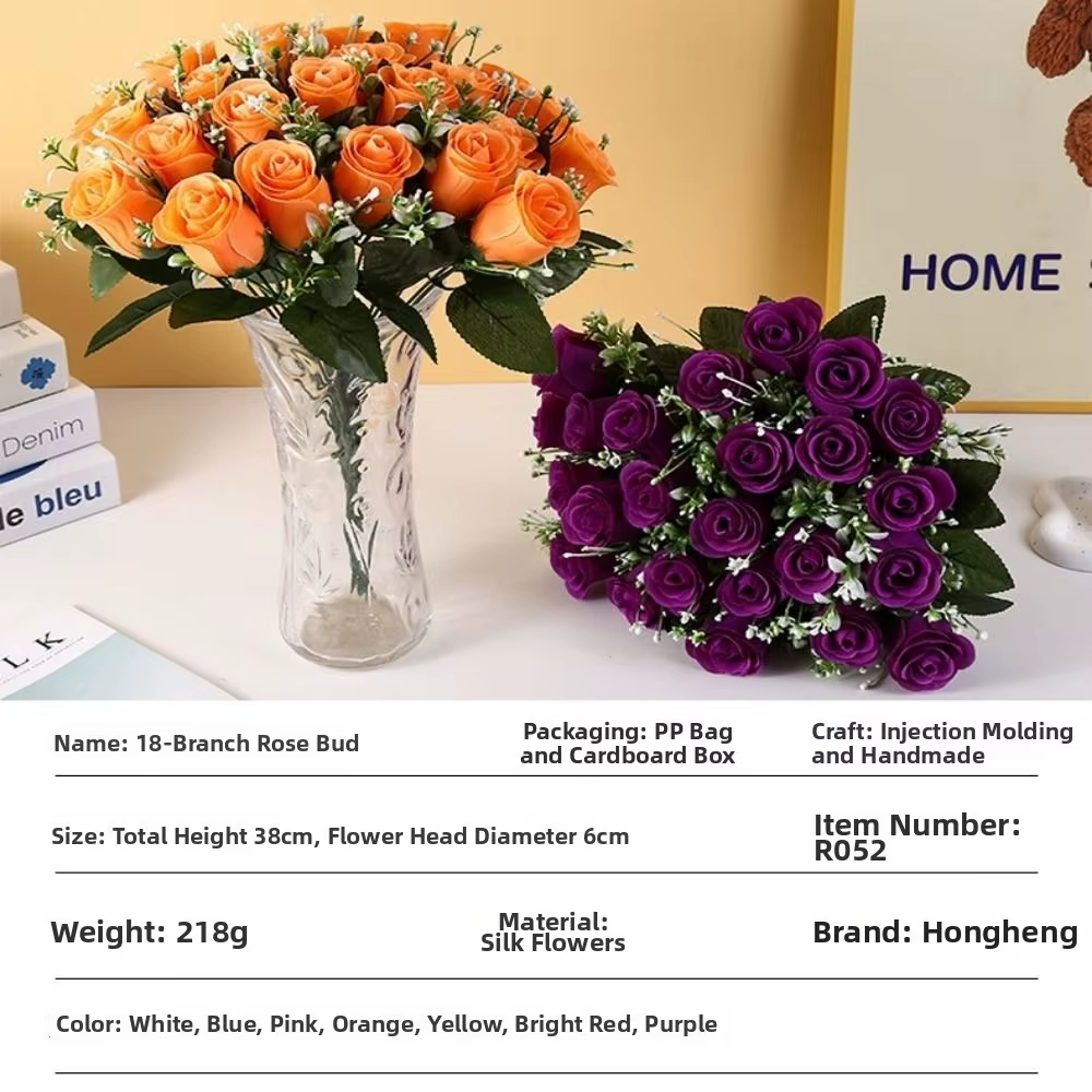 24 Têtes de Fleurs Artificielles Mini 7 Couleurs pour la Saint-Valentin