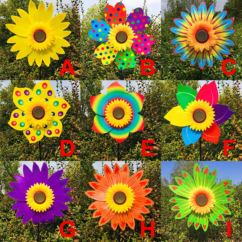 Piquet rotatif de moulin à vent de tournesol