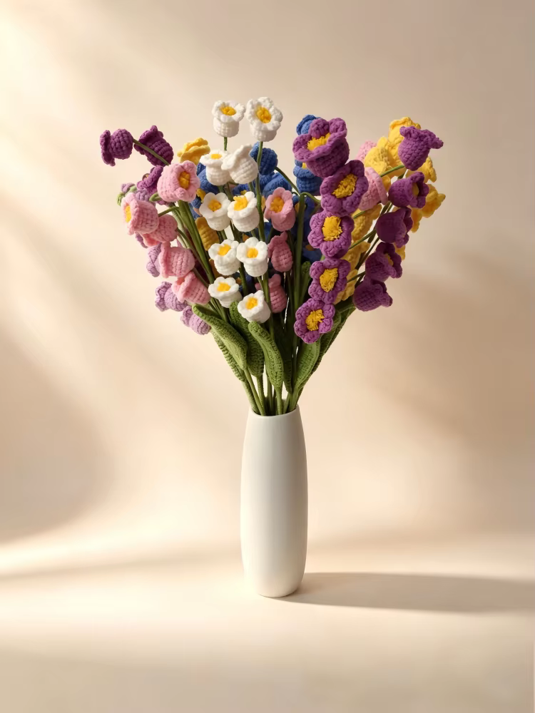 Linglan-Bouquet de Fleurs Artificielles Fait à la Main