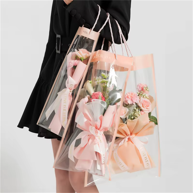 【F】10 pièces de boîtes d'emballage transparentes pour fleurs