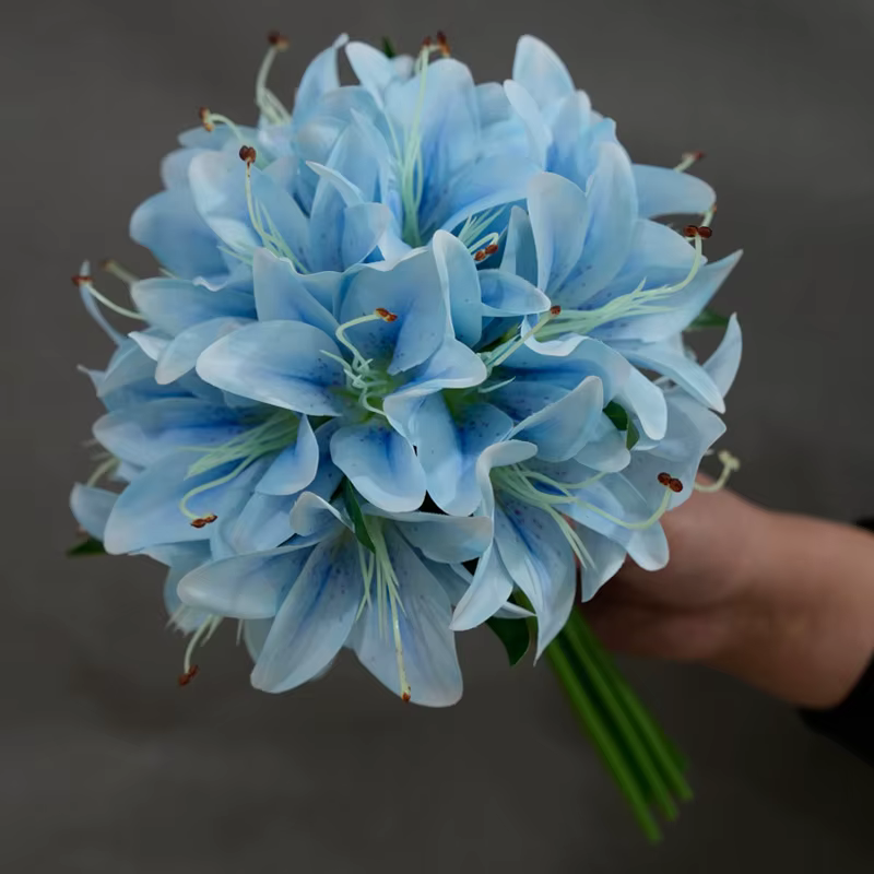 1 lot de 20 fleurs de lys artificielles bleues