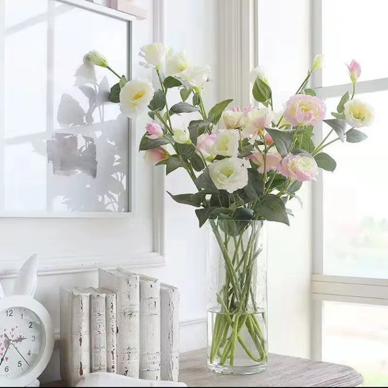 Fleurs artificielles en soie de Lisianthus de 27.5 pouces