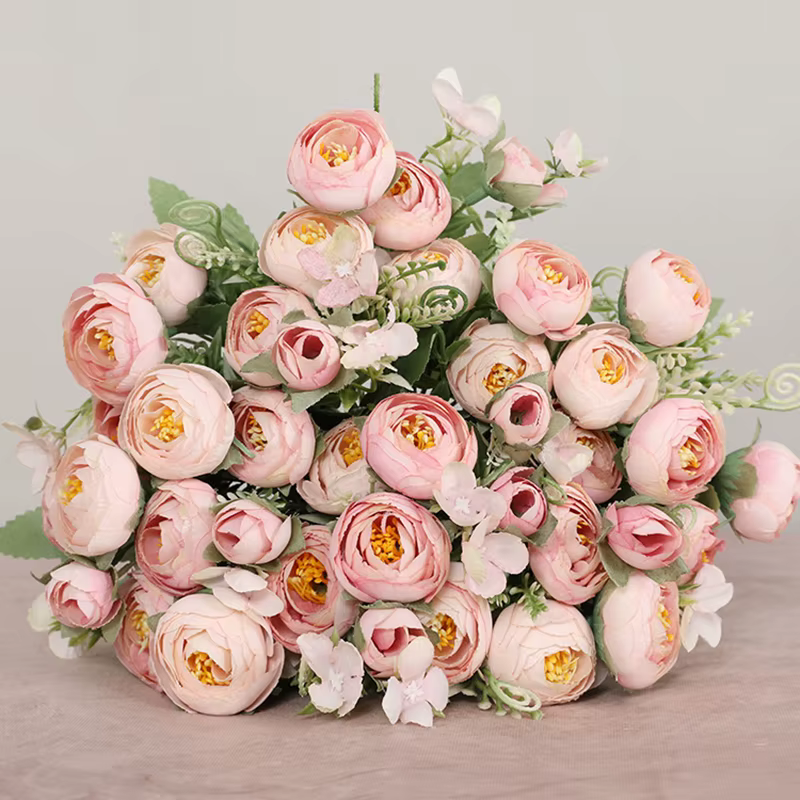 Vases de roses à thé multicolores pour décoration de maison
